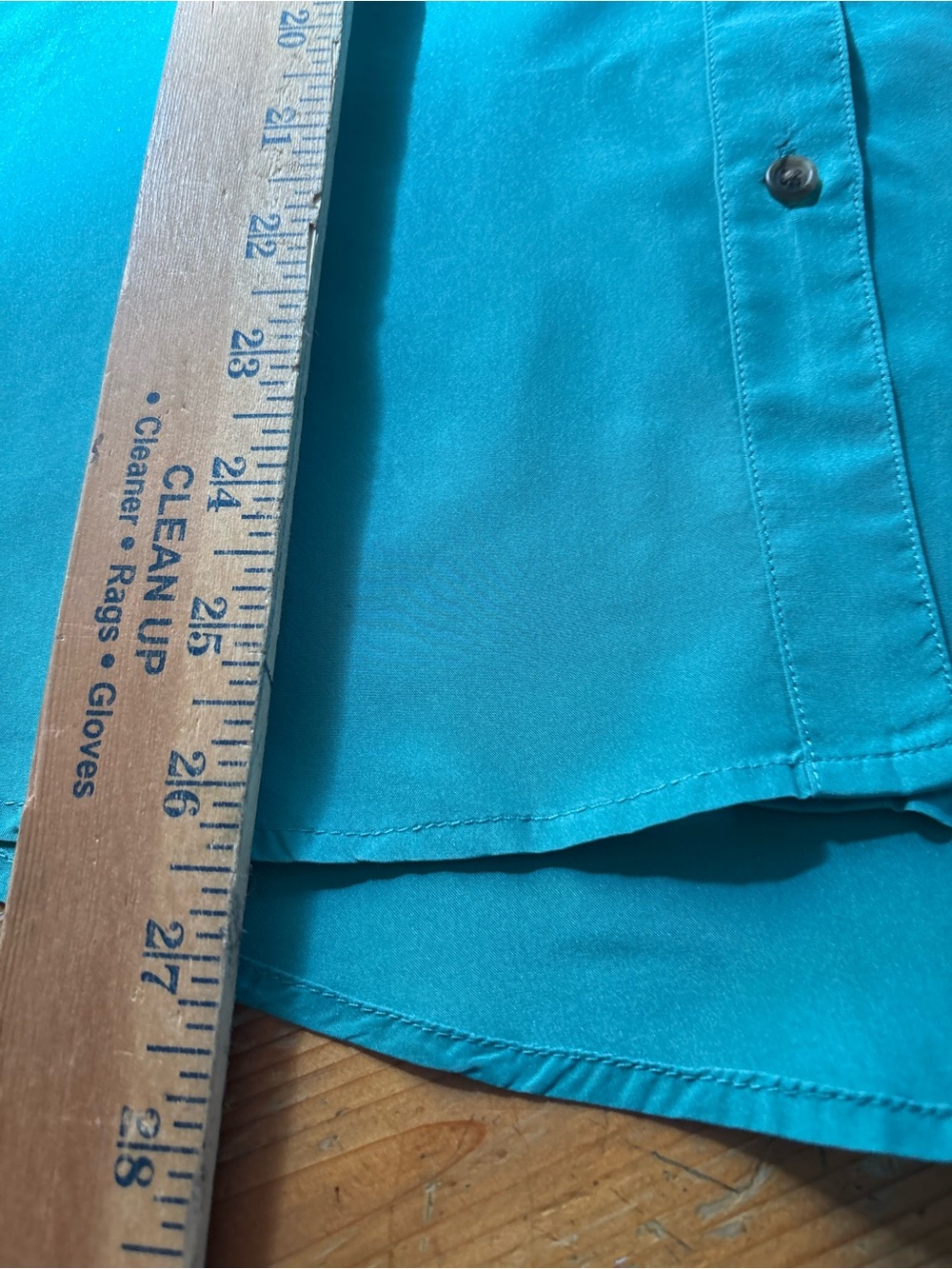 Lauren Ralph Lauren 100% Silk Button Up Shirt Large Turquoise Utility Blouse - Picture 8 of 11